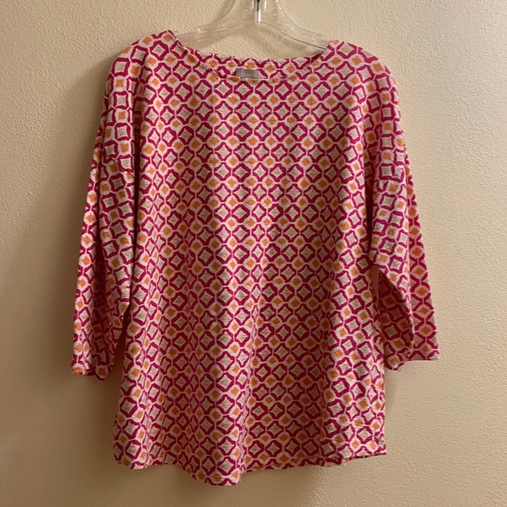 Chico's Shirt with Crew Neck and 3/4 Sleeves size 2 (M)